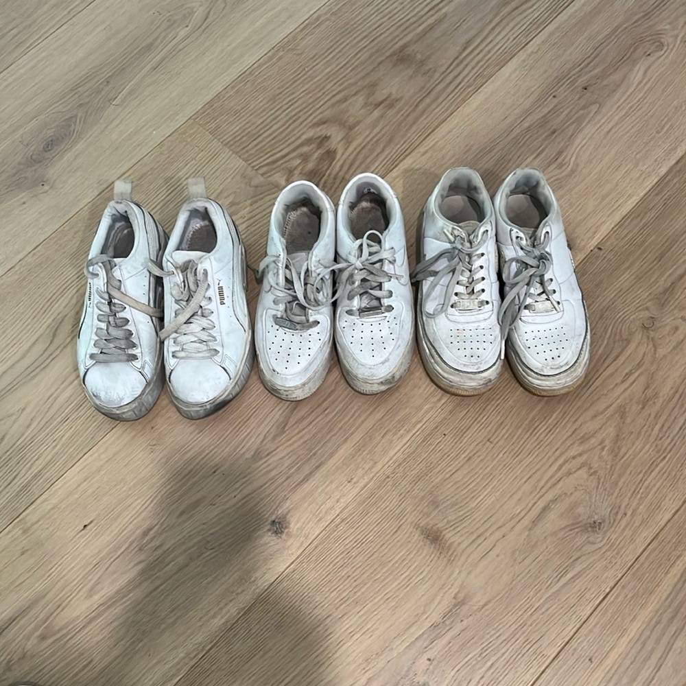 Puma and 2 Air Force 1 Nikes all sz 6